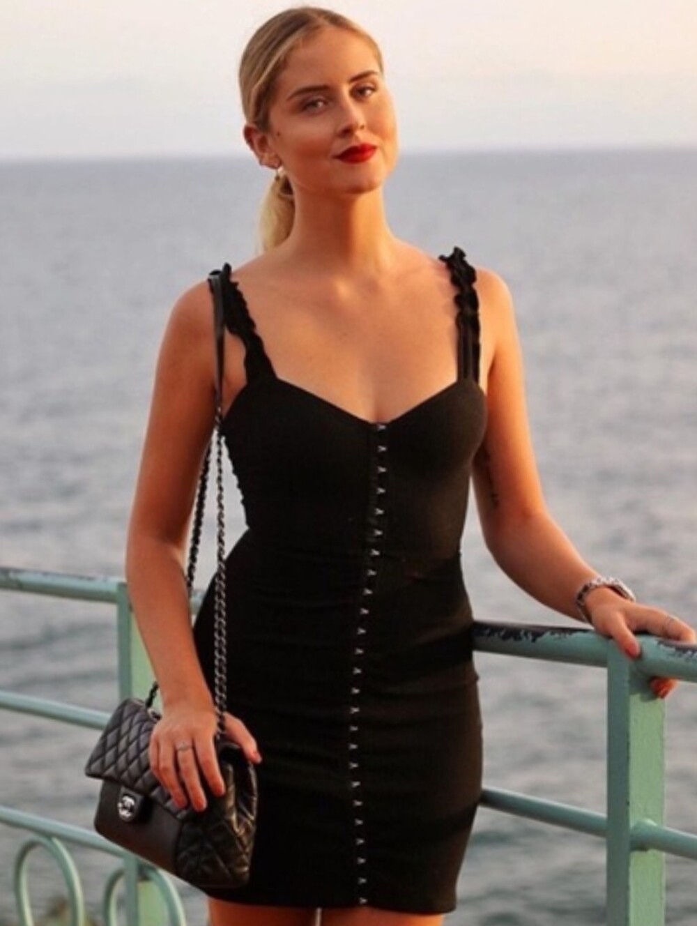 Reformation Mandeville Dress in Black ASO Valentina Ferragni